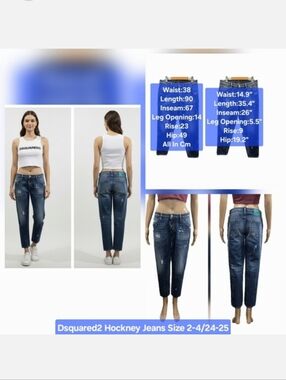Dsquared2 Hockney Jeans Size 2-4/24-25
